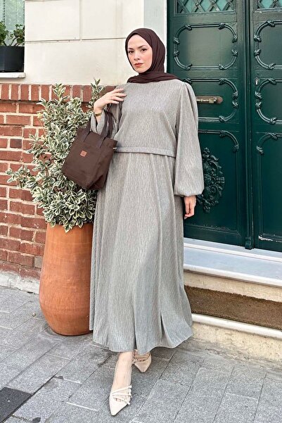 lamelif Set de mâneci cu balon verde mentă și fuste șifonate