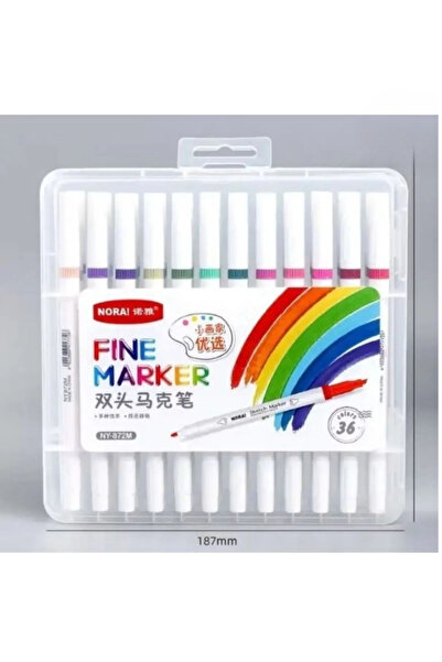 Andofis Çift Uçlu Sketch Marker Yıkanabilir Keçeli Kumaş Boya Kalemi 36'lı