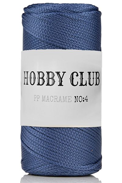 hobby club Premium 200 γραμμάρια Πολυεστερικό νήμα μακραμέ 235 Airman Blue 2 mm - 230 μέτρα
