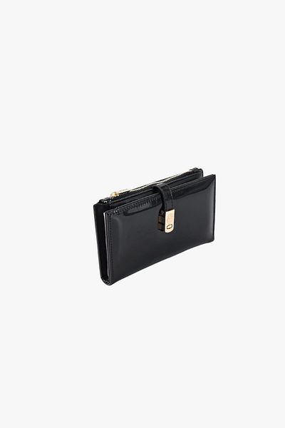 SOSELA 56-4042 Women's Patent Leather Black Wallet