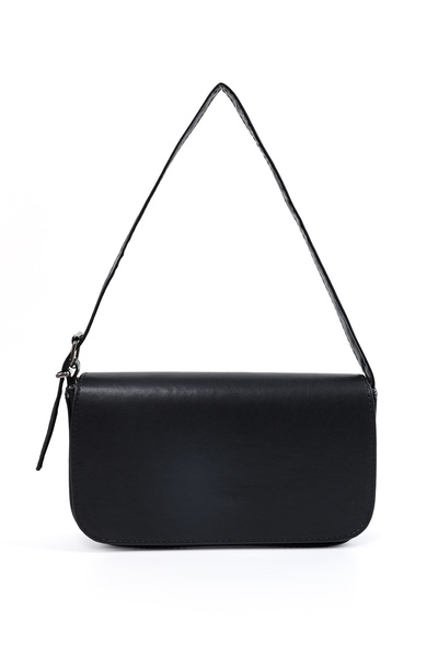 SHAKA Μαύρη τσάντα χειρός, μπράτσου και ώμου με κάλυμμα από συνθετικό δέρμα με ρυθμιζόμενο λουράκι Shk183