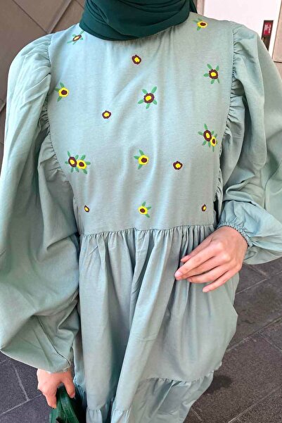 lamelif Mint Green Summer Elica Dress