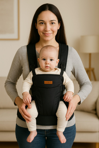 Molmini Comfort Bel Destekli Ergonomik Kanguru Siyah Bebek Taşıma Çantası Ana Kucağı Anakucağı Baby Sling