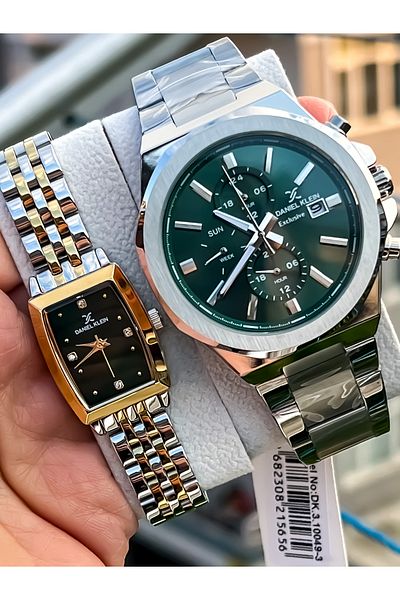 Daniel Klein Original 2 Years Warranty Steel Case Steel Cord Stainless Steel Darkening Lover's Couple Watch