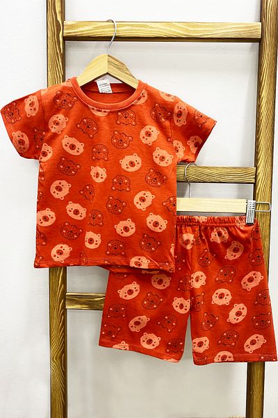 HÇM Boy's Shorts Suit Teddy Bear Printed E24
