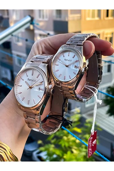 Ferrucci Original Brand Waterproof Luxury Men's Full Steel Color Anti-Throw Wrist Watch with Bracelet Gift
