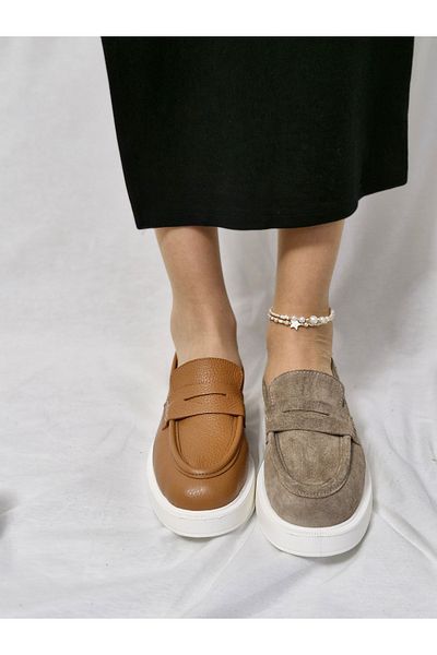 aayak&kabımofficial Genuine Leather Stylish and Comfortable Women's Loafer Shoes Comfortable and Elegant Choice for Daily Wear