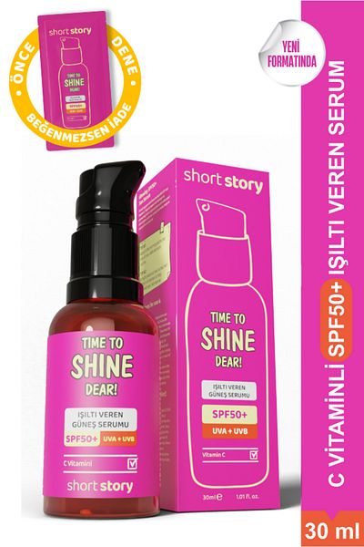 short story Time to Shine Dear! - Spf50+ Multi Formula with Sun Serum, Vitamin C and Ceramide 30 ml