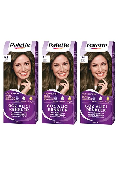 Palette Göz Alıcı Renkler 5-1 Küllü Açık Kahve x 3 Adet