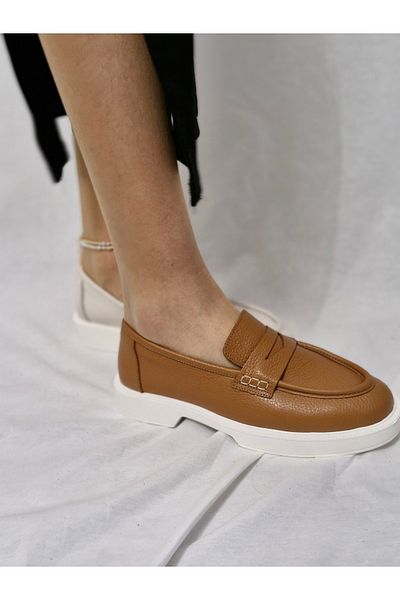aayak&kabımofficial Genuine Leather Stylish and Comfortable Women's Loafer Shoes Comfortable and Elegant Choice for Daily Wear