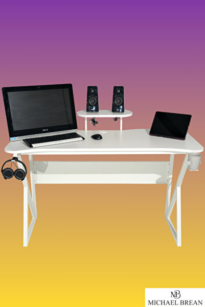 Michael Brean Özel Tasarım Oyuncu Masası 135 Cm Bardaklık Ve Kulaklık Tutucu ...