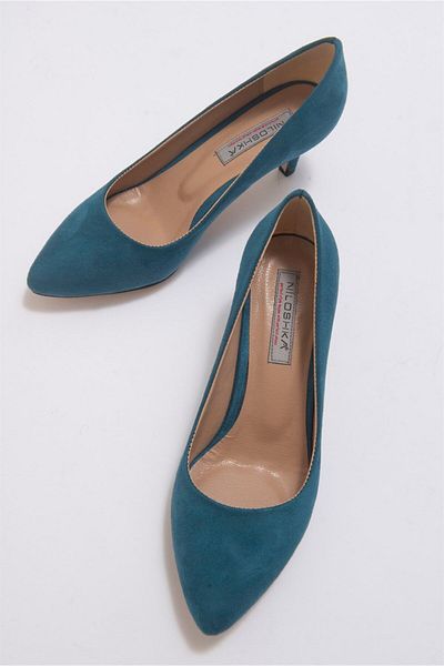 Niloshka Petra Petrol Suede Stiletto