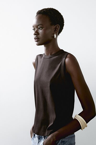 Massimo Dutti Kolsuz %100 pamuklu t-shirt