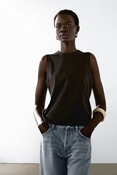 Massimo Dutti Kolsuz %100 pamuklu t-shirt