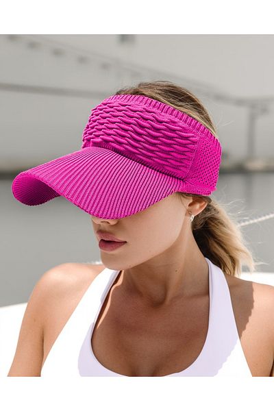 LAGRANZE Summer Knitted Textured Women's Visor Hat - Sports Style Cap Hat