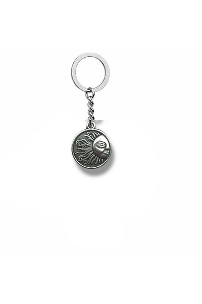 Herşey Nota Unisex Keychain with Half Sun Figure |   Metal |   Minimalist and Stylish Design