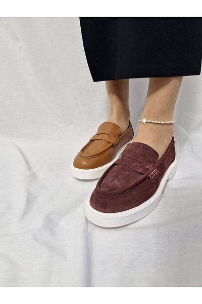 aayak&kabımofficial Genuine Leather Stylish and Comfortable Women's Loafer Shoes Comfortable and Elegant Choice for Daily Wear