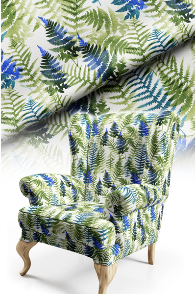 CANİLA Ύφασμα καναπέ με μοτίβο φύλλων, ψηφιακή εκτύπωση, μαξιλάρι, κάλυμμα μαξιλαριού. Ύφασμα ταπετσαρίας