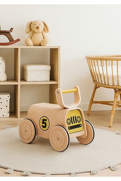 HOMİNG Homing Racer Walker Natural Wood First Step Trolley 241841