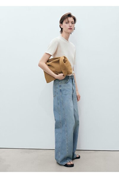 MANGO Woman Wideleg Jeans mit mittlerer Taille