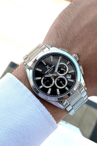 Daniel Klein Original Steel Silver Color Men's Watch All Functions with Active Bracelet Gift