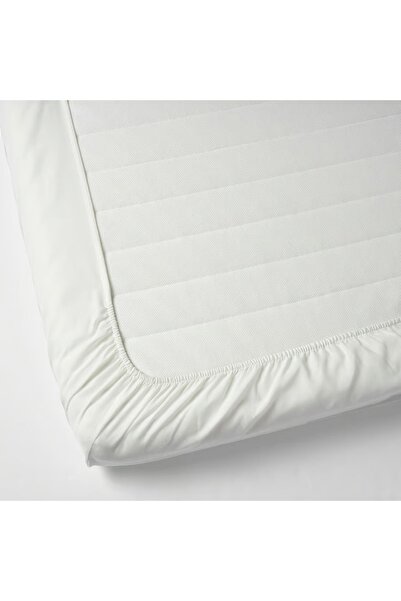 IKEA Taggvallmo Fitted Sheet White 90x200 Cm – Easy-care Cotton Blend, Elastic Edging, 100 Tc