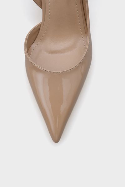 Capone Outfitters Robby Open Back Pointed Toe Mid Heeled Lackleder Damen Schuhe