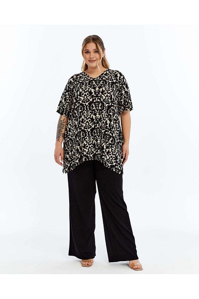 THE CABIN Γυναικείο Σετ Κάτω και Μπλουζάκι Plus Size
