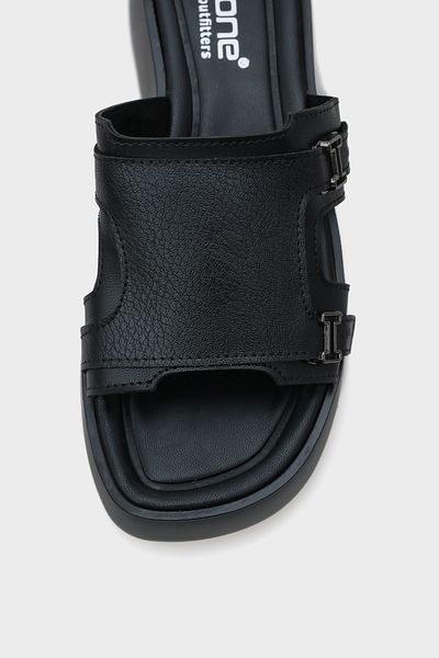 Capone Outfitters Merna Wedge Heeled Double Banded Buckle Women's Comfort Slippers