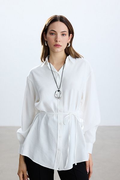 BE BLUE Ecru VintaGe Modal Shirt