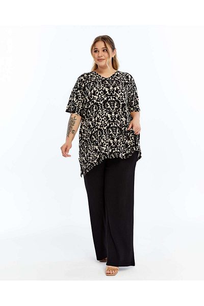 THE CABIN Γυναικείο Σετ Κάτω και Μπλουζάκι Plus Size