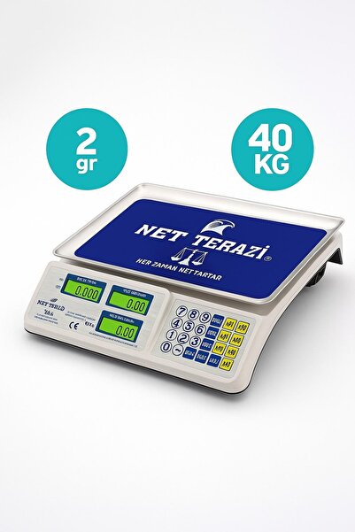 OnlyTech Kaliteli Şarzlı Market Pazarcı Ve Kasap Terazisi 40 Kg Kapasiteli Elektronik Dijital Bakkal