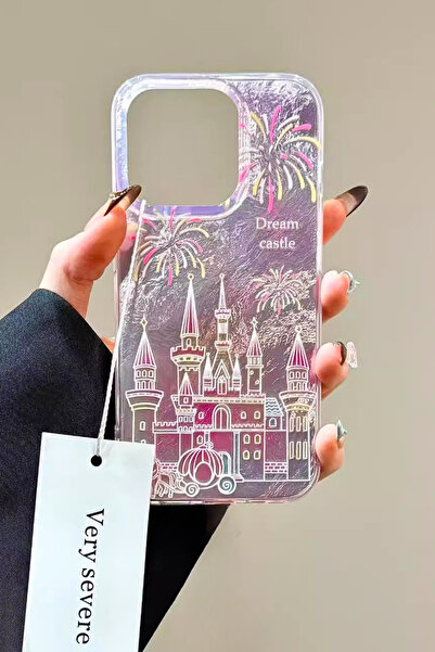 EWEC iPhone 13/14 Uyumlu Rüya Kale Dream Castle Hologramlı IMD Premium Telefon Kılıfı