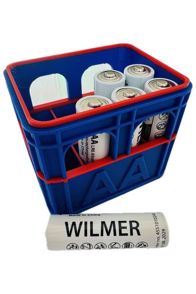 OEM Organizator Baterii AA - Albastru