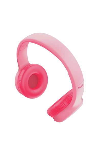 Trust Nouna WS kids headphones, frequency response 20 Hz - 20,000 Hz, sensitivity 92 dB, pink