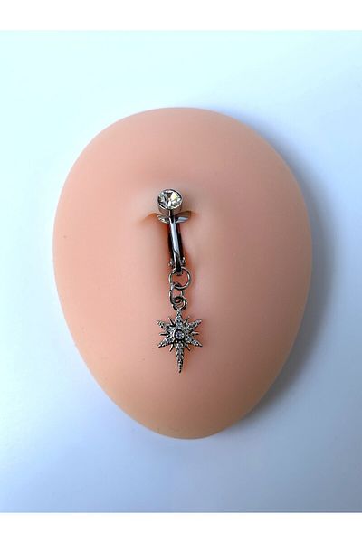 kurukafagift Steel Navel Piercing Magnet Holeless Use Compression North Star Dangle Model