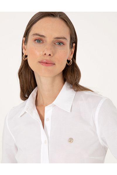 Pierre Cardin White Slim Fit Long Sleeve Shirt 50313589 -Vr013