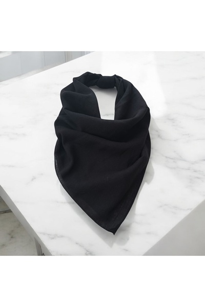 alsaccessories Μαύρο Χρώμα Απλό Πολλαπλών Χρήσεων Μπαντάνα 100% Βαμβάκι