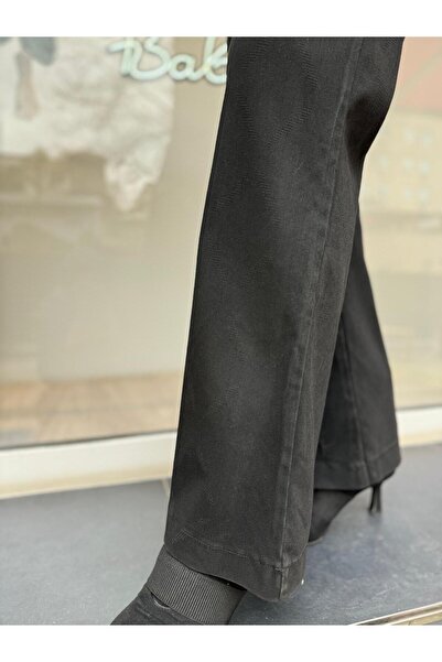 MissWhence Women's Black Pants - Self Patterned