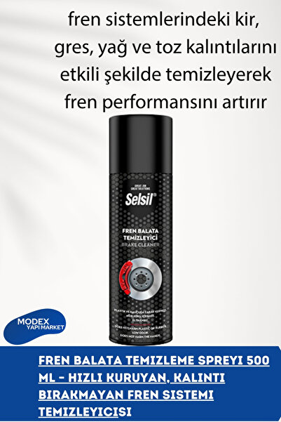 Selsil Fren Balata Temizleme Spreyi 500 ml – Hızlı Kuruyan, Kalıntı Bırakmayan