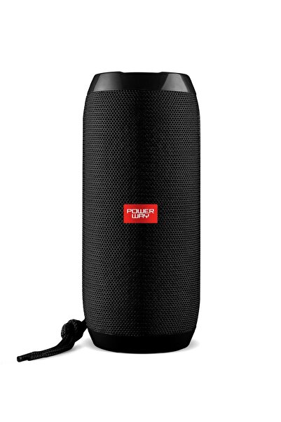 POWERWAY Wrx01 90 Db Sd Kart Aux Usb Girişli Siyah Kablosuz Bluetooth Speaker Hoparlör Ses Bombası Fm Radyo