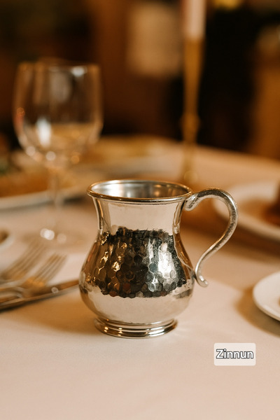 Zinnun Bakır Ayran Bardağı 6'lı Nikel Kaplama, Solmaz 300 ml