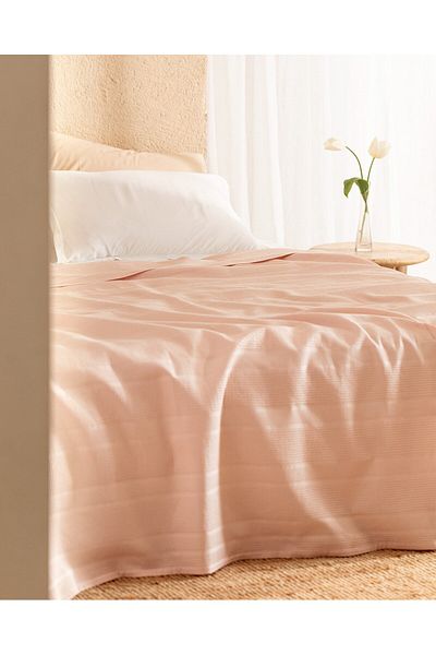 Madame Coco Mathilda King Size Baumwolle Ecocell Uni Piqué - Puder