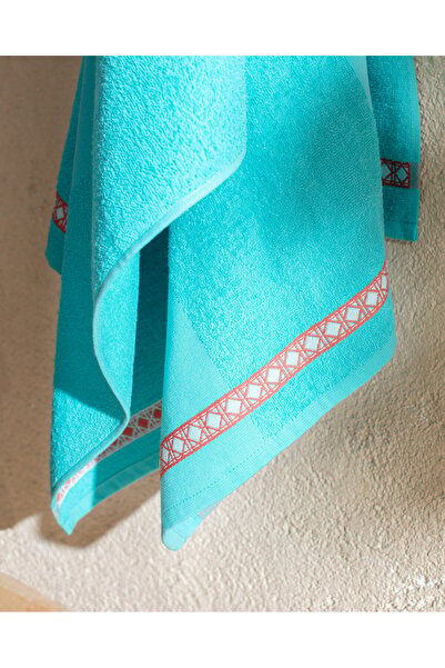 Madame Coco Corail Strandtuch, 100 % Baumwolle, Türkis, 70 x 150 cm