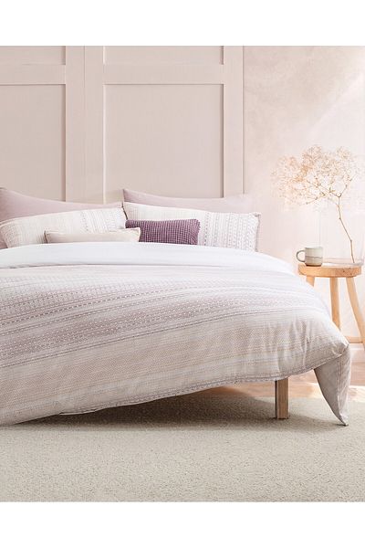 Madame Coco Niort Bettwäsche-Set, Doppelbett, 100 % Baumwolle, Ranforce, bedruckt, Puder
