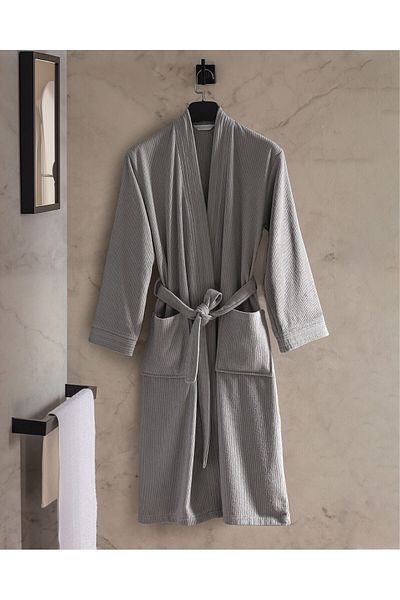 Madame Coco Gestreifter Kimono-Unisex-Bademantel