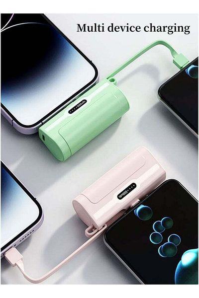 fulina 5000mah Mini Power Bank, Fast Charging, With Hidden Stand, Compatible With Apple And Android, Pink
