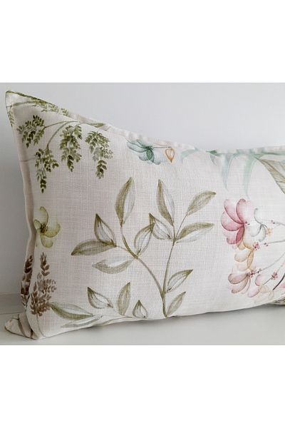 Fabric by Gülçin ΛΙΝΑΡΙ ΒΑΜΒΑΚΙ ΥΦΑΣΜΑ ΜΠΕΖ-ΧΡΩΜΑ ΜΕ ΣΧΕΔΙΟ ΛΟΥΛΟΥΔΙΩΝ ΚΑΛΥΜΜΑ ΚΑΛΥΜΜΑΤΟΣ