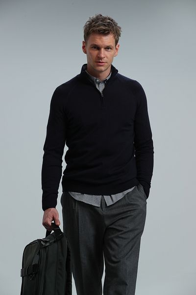 Lufian Ανδρικό πουλόβερ προσώπου Navy Blue