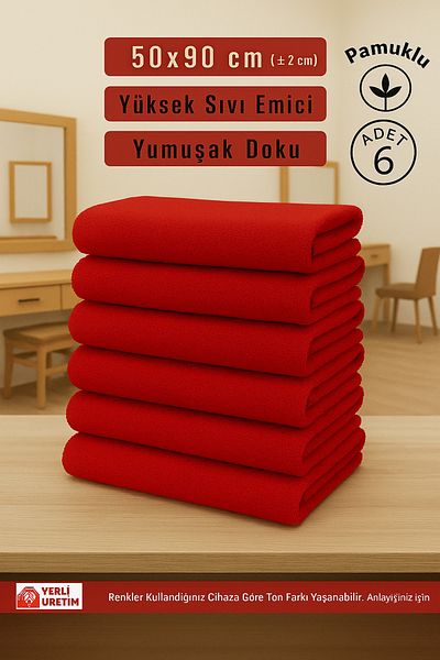embays collection (6 Pieces) 50X90Cm Cotton Towel, Barber Towel, Hairdresser Towel, Sports Towel, Hand Face Towel